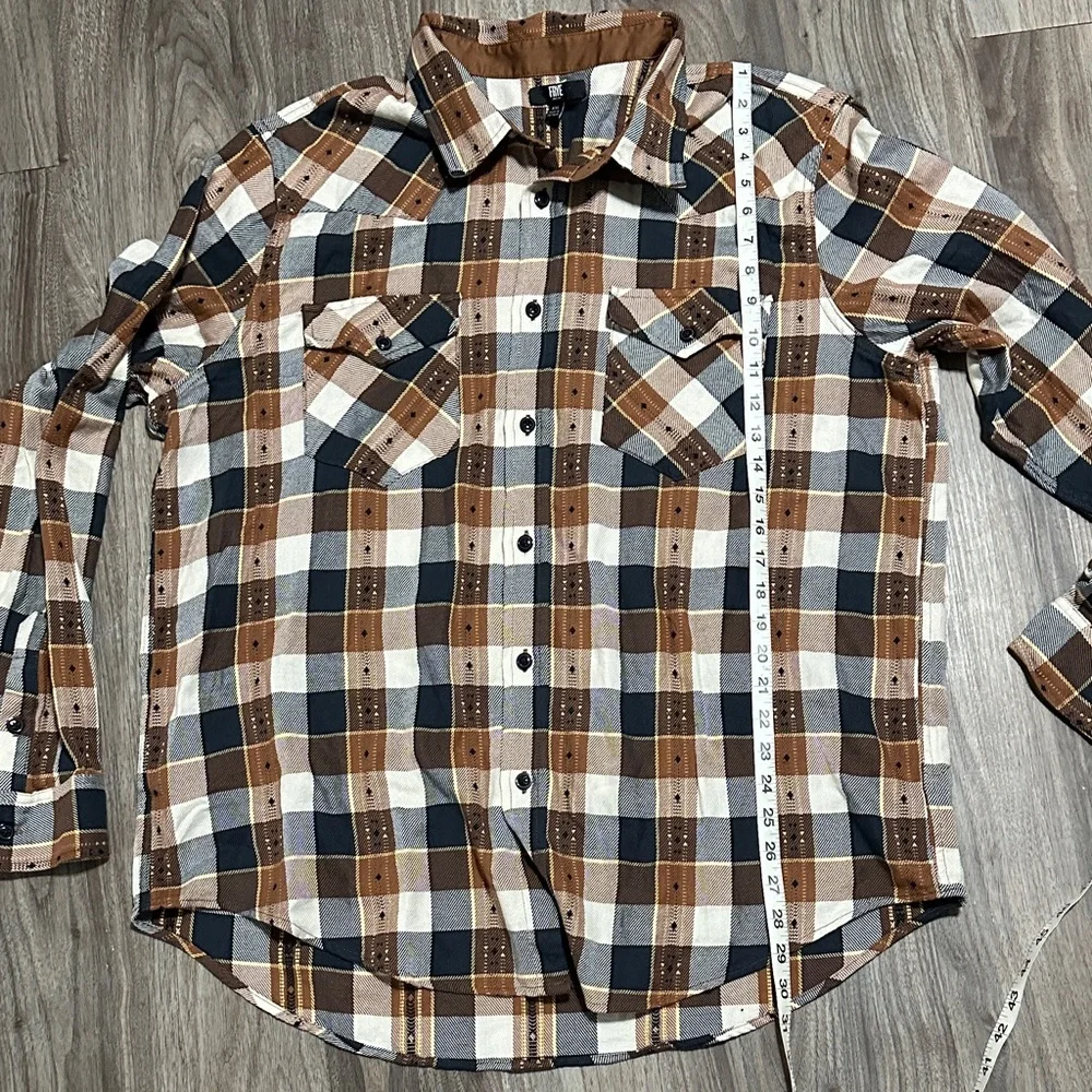 FRYE XXL Western Plaid Shirt – Brown & black , Classic Cowboy Style.